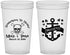 Custom Wedding 22 oz Translucent Cups - Anchor Nautical | 391