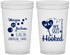 Custom Wedding 22 oz Translucent Cups - We Got Hooked Fish | 396