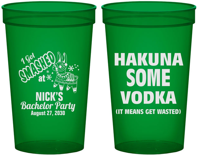 Custom Bachelor Party 22 oz Translucent Cups - Fiesta Mexican | 40004