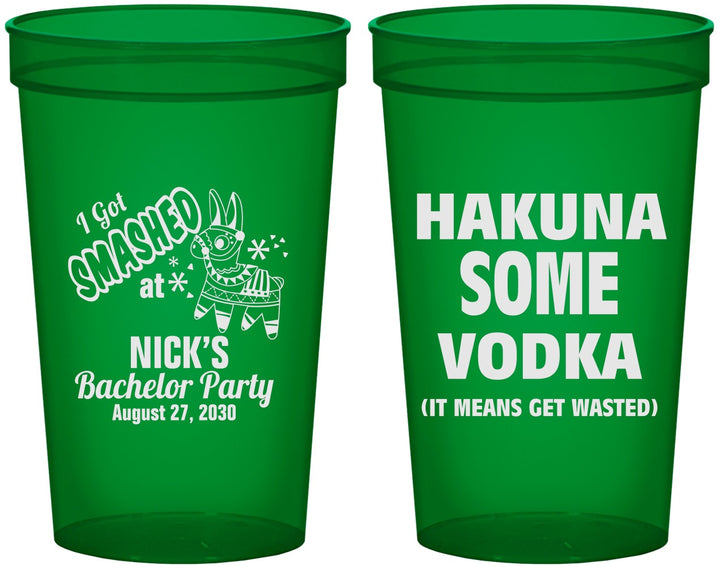 Custom Bachelor Party 22 oz Translucent Cups - Fiesta Mexican | 40004