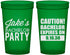 Custom Bachelor Party 22 oz Translucent Cups - Caution Expires On | 40009