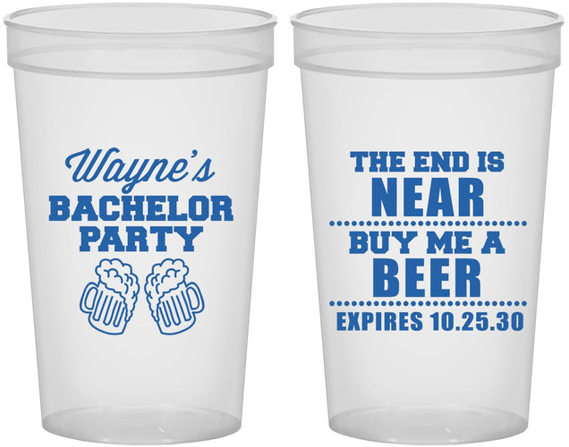 Custom Bachelor Party 22 oz Translucent Cups - Beer | 40014