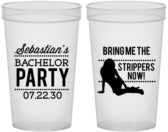 Custom Bachelor Party 22 oz Translucent Cups - Strip Club | 40017