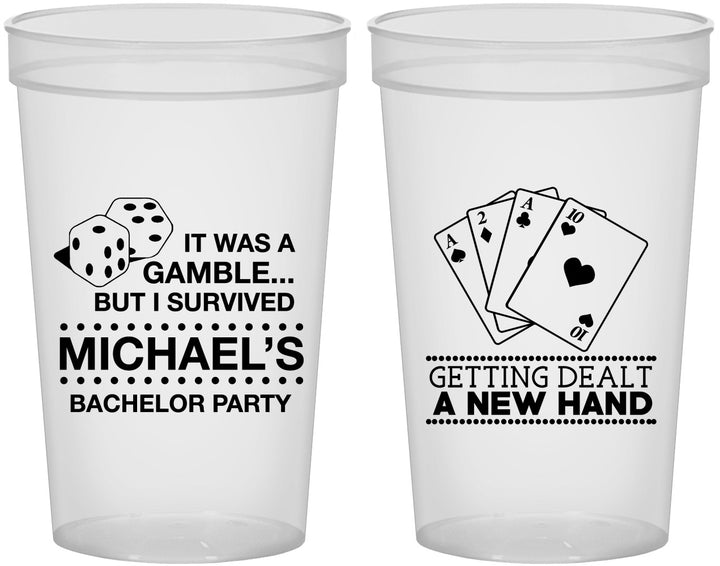 Custom Bachelor Party 22 oz Translucent Cups - Las Vegas | 40025