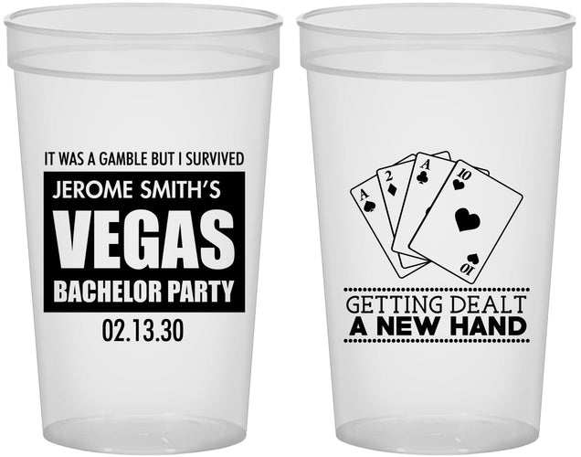 Custom Bachelor Party 22 oz Translucent Cups - Las Vegas | 40026