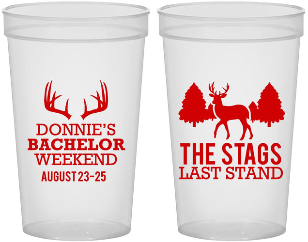 Custom Bachelor Party 22 oz Translucent Cups - Stags Last Stand | 40033