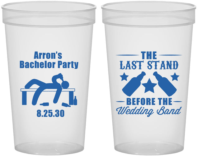 Custom Bachelor Party 22 oz Translucent Cups - The Last Stand | 40035