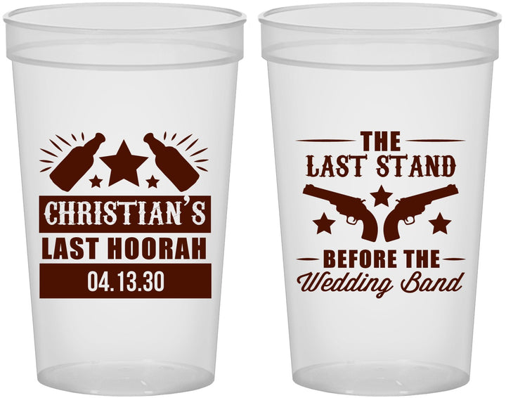 Custom Bachelor Party 22 oz Translucent Cups - Last Stand | 40046