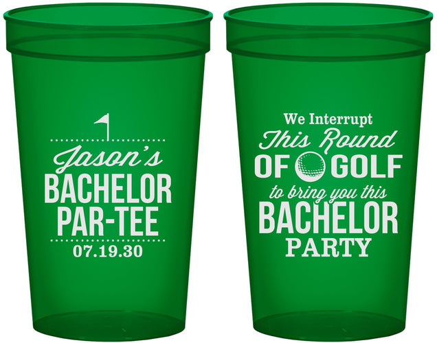 Custom Bachelor Party 22 oz Translucent Cups - Golf | 40052