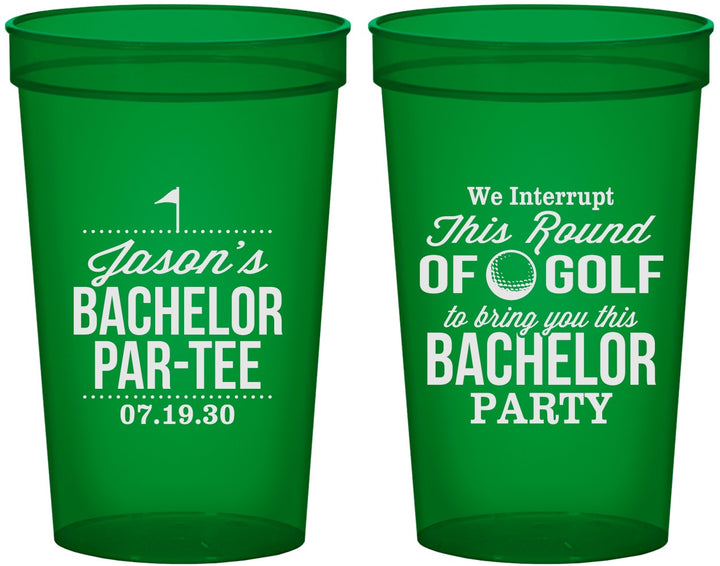 Custom Bachelor Party 22 oz Translucent Cups - Golf | 40052