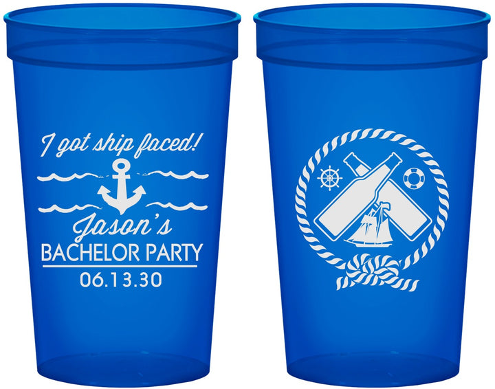 Custom Bachelor Party 22 oz Translucent Cups - Anchor | 40054