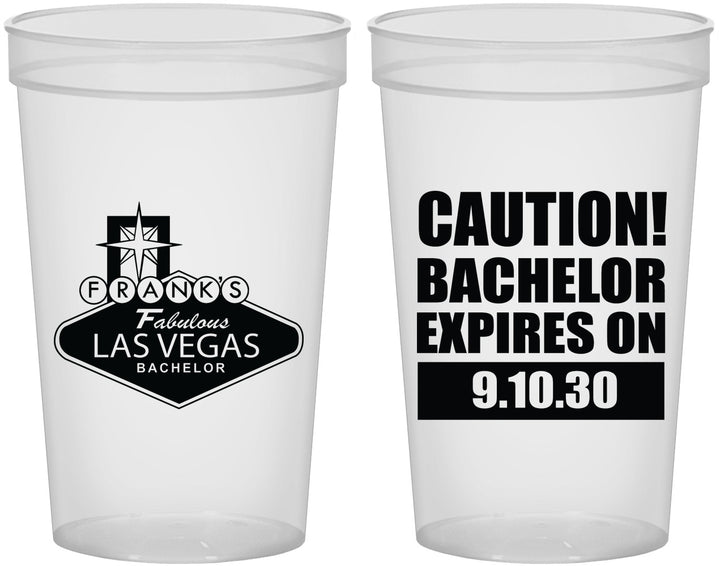 Custom Bachelor Party 22 oz Translucent Cups - Las Vegas | 40056