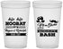 Custom Bachelor Party 22 oz Translucent Cups - Wig Or Stache | 40058