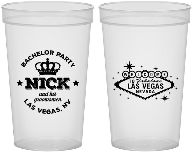Custom Bachelor Party 22 oz Translucent Cups - Last Vegas | 40059
