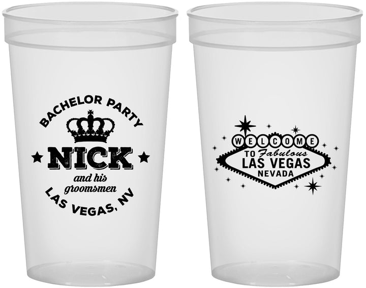 Custom Bachelor Party 22 oz Translucent Cups - Last Vegas | 40059
