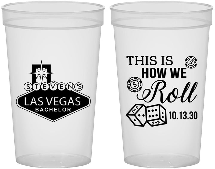 Custom Bachelor Party 22 oz Translucent Cups - Last Vegas | 40061