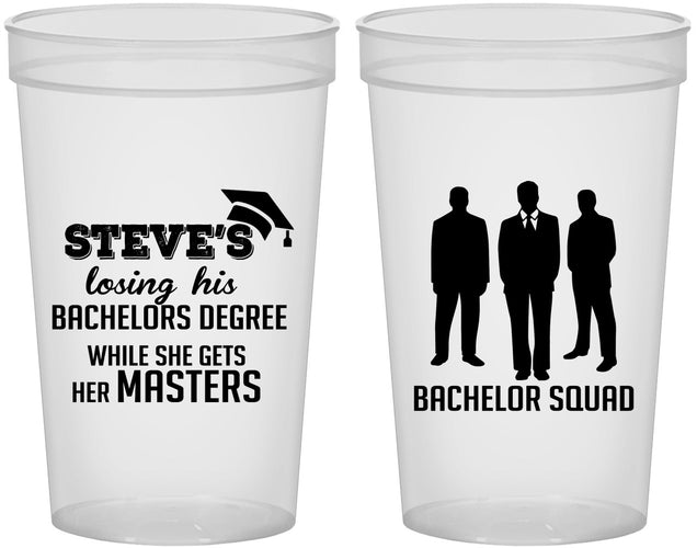 Custom Bachelor Party 22 oz Translucent Cups - Squad | 40068