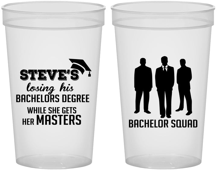 Custom Bachelor Party 22 oz Translucent Cups - Squad | 40068