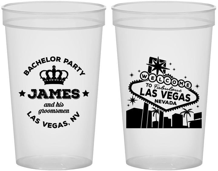 Custom Bachelor Party 22 oz Translucent Cups - Las Vegas | 40069