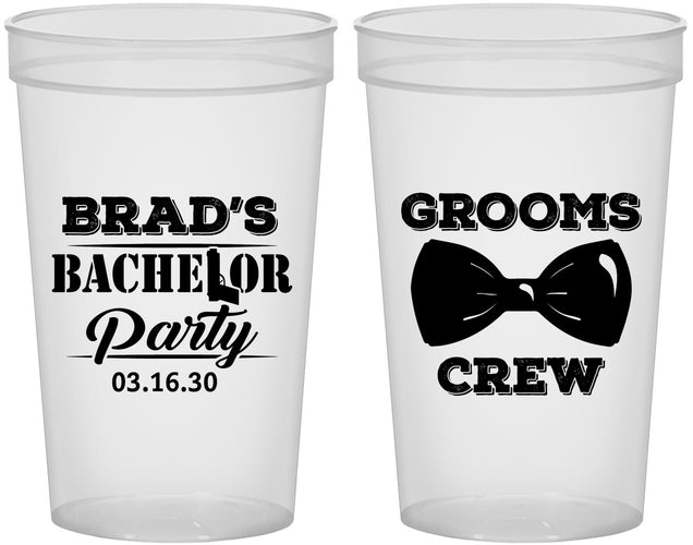 Custom Bachelor Party 22 oz Translucent Cups - Grooms Crew | 40070