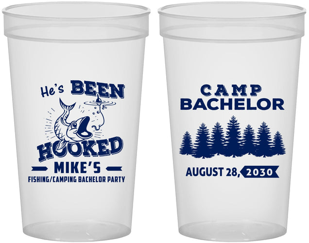Custom Bachelor Party 22 oz Translucent Cups - Fishing | 40080