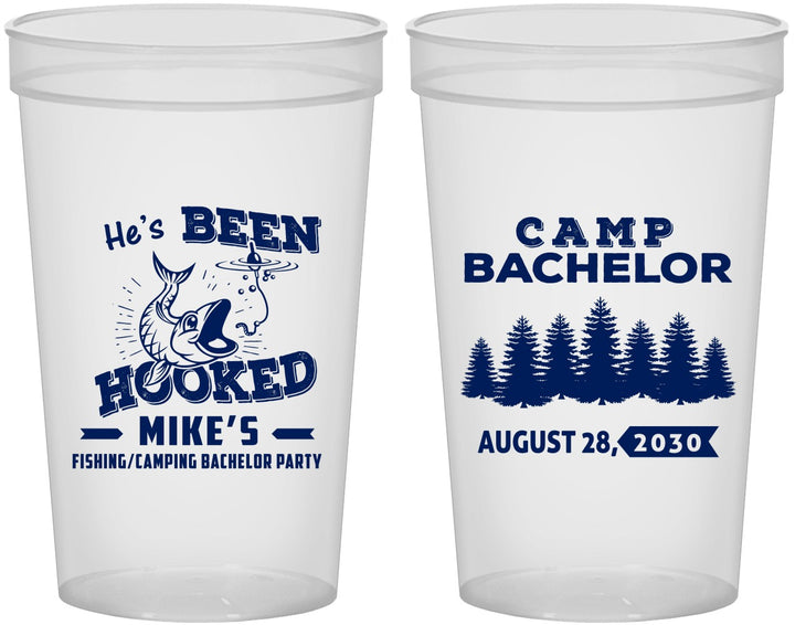 Custom Bachelor Party 22 oz Translucent Cups - Fishing | 40080