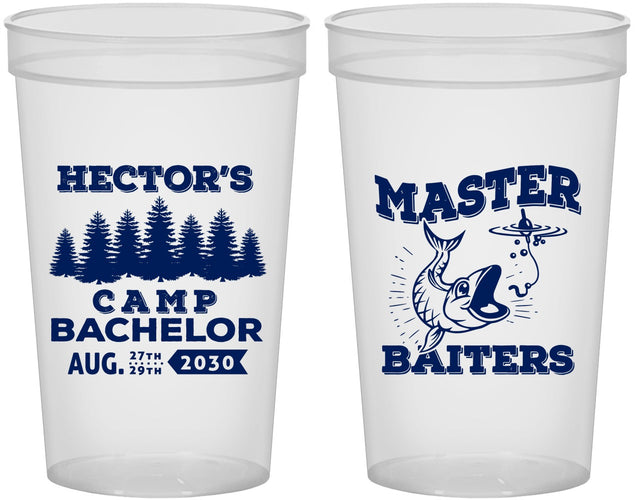 Custom Bachelor Party 22 oz Translucent Cups - Fishing | 40081