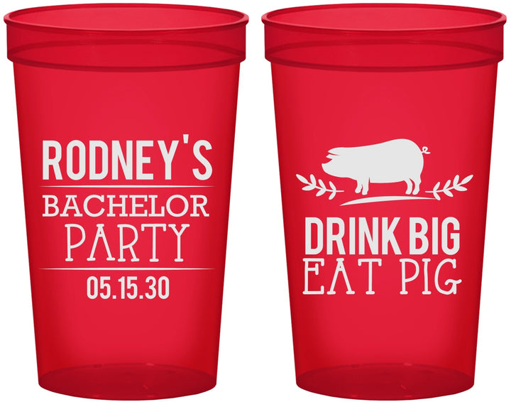 Custom Bachelor Party 22 oz Translucent Cups - Bbq | 40088