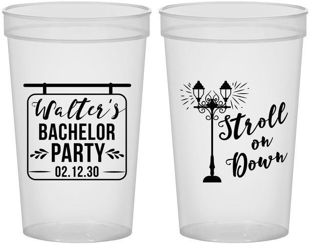 Custom Bachelor Party 22 oz Translucent Cups - Mardi Gras | 40092