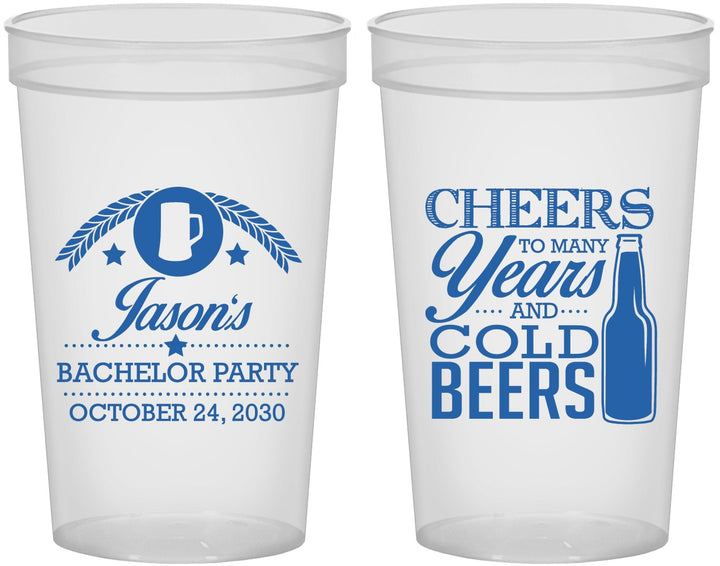 Custom Bachelor Party 22 oz Translucent Cups - Cheers | 40097