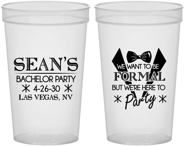 Custom Bachelor Party 22 oz Translucent Cups - Forma | 40098