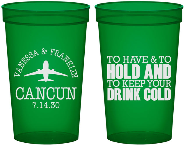 Custom Wedding 22 oz Translucent Cups - To Have And To Hold | 408