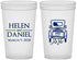 Custom Wedding 22 oz Translucent Cups - Just Married Old Car | 413