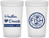 Custom Wedding 22 oz Translucent Cups - Two Less Fish In The Sea | 420