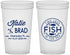 Custom Wedding 22 oz Translucent Cups - Two Less Fish In The Sea | 421