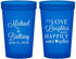 Custom Wedding 22 oz Translucent Cups - Love Laughter Happily | 432