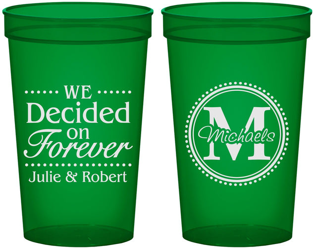 Custom Wedding 22 oz Translucent Cups - Monogram | 435