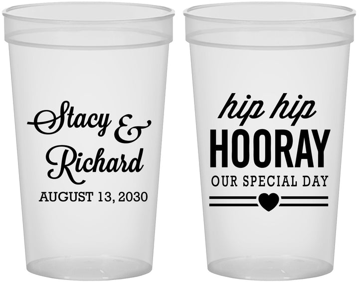 Custom Wedding 22 oz Translucent Cups - Hip Hop Hooray | 436