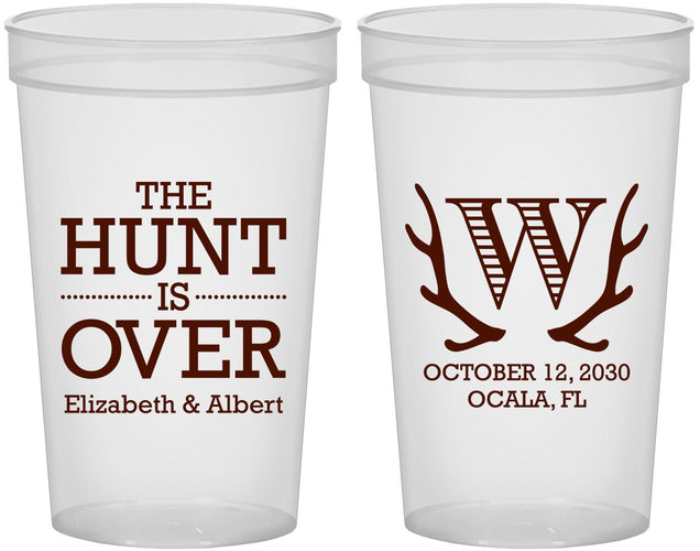 Custom Wedding 22 oz Translucent Cups - Monogram | 442