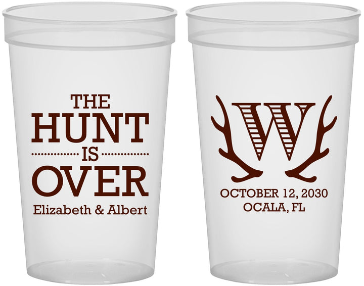 Custom Wedding 22 oz Translucent Cups - Monogram | 442