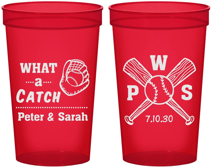 Custom Wedding 22 oz Translucent Cups - Baseball | 443