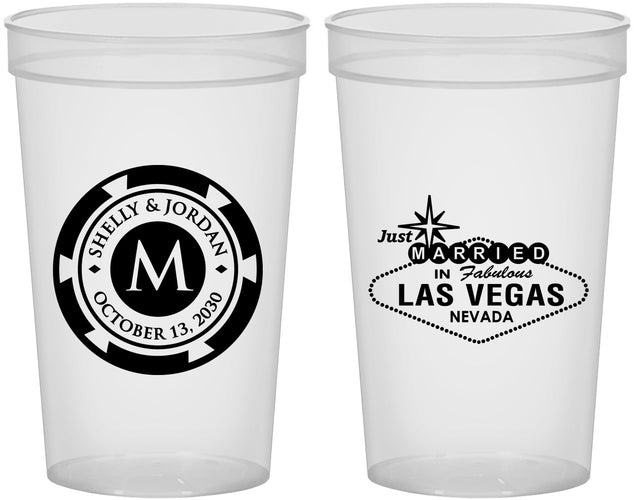 Custom Wedding 22 oz Translucent Cups - Las Vegas | 454
