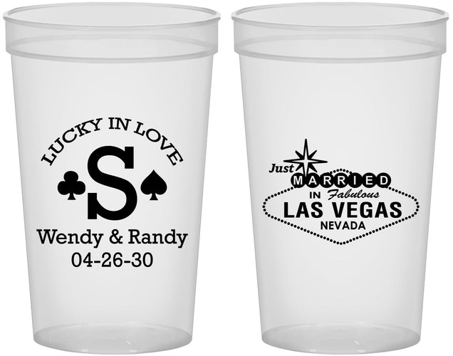 Custom Wedding 22 oz Translucent Cups - Las Vegas | 456
