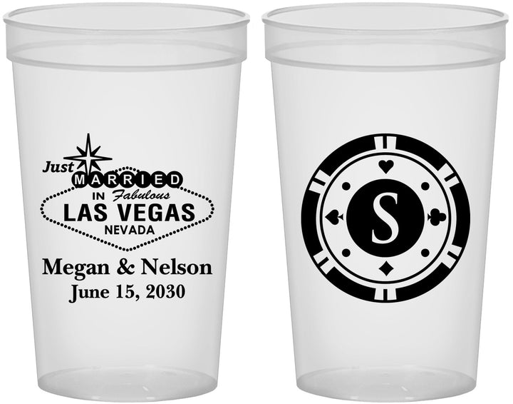 Custom Wedding 22 oz Translucent Cups - Las Vegas | 459