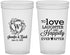 Custom Wedding 22 oz Translucent Cups - Love Laughter Happily | 461
