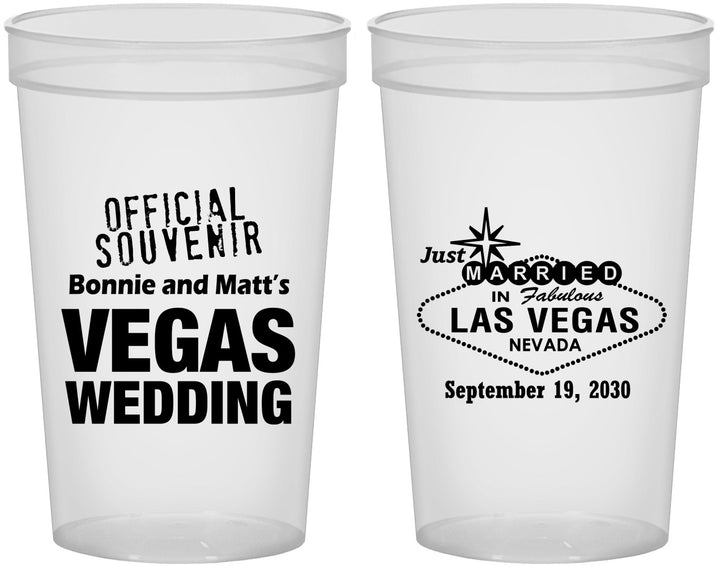 Custom Wedding 22 oz Translucent Cups - Las Vegas | 466
