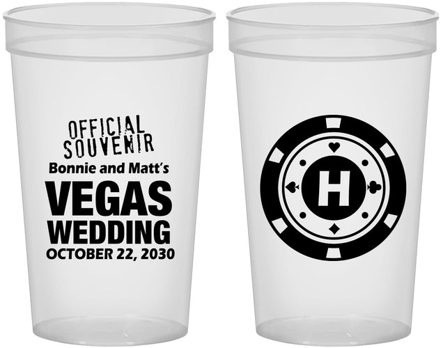 Custom Wedding 22 oz Translucent Cups - Las Vegas | 467