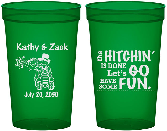 Custom Wedding 22 oz Translucent Cups - Tractor Hitchin | 489