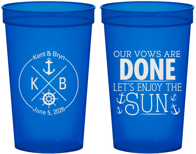 Custom Wedding 22 oz Translucent Cups - Nautical | 495