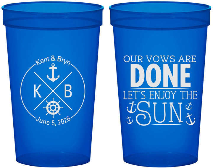 Custom Wedding 22 oz Translucent Cups - Nautical | 495